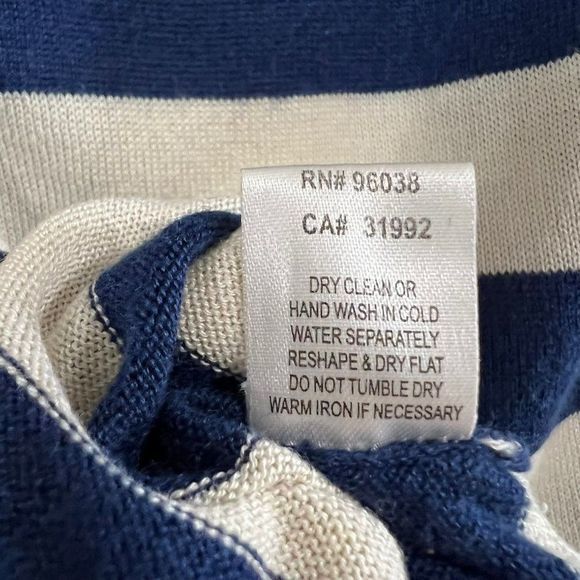 Minnie Rose Silk Cashmere Hooded Tunic Top Size S Deep V-Neck Striped - Picture 6 of 7